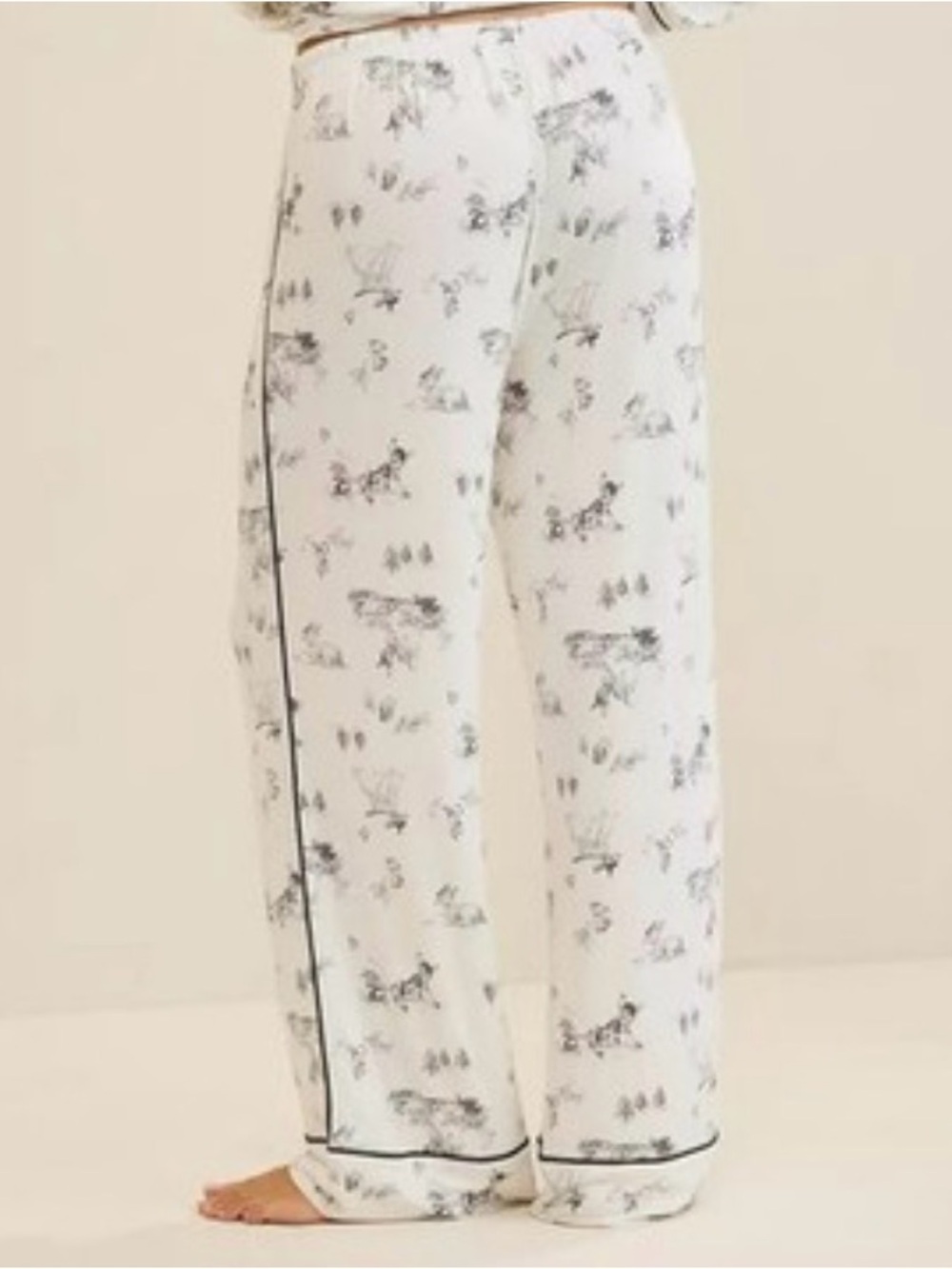 aerie White Sleep Pants with Gray Character Print - Picture 5 of 6